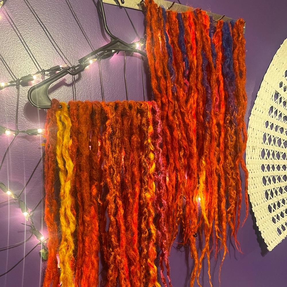 “Bird of Paradise” bright auburn/ginger full DE/SE dreadlock extensions, dreads